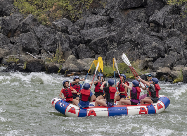 Youth river rafting