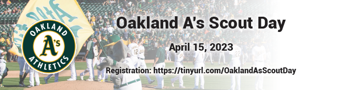 Poster promoting Oakland A's Scout Day