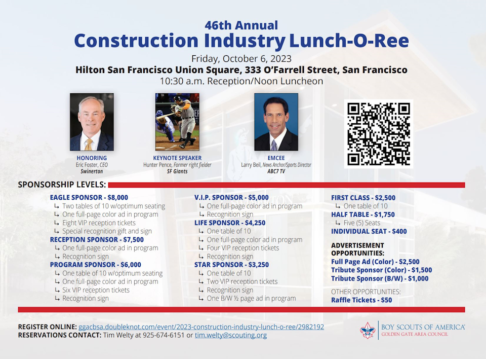 Poster for annual Construction Industry Lunch-O-Ree fundraising event