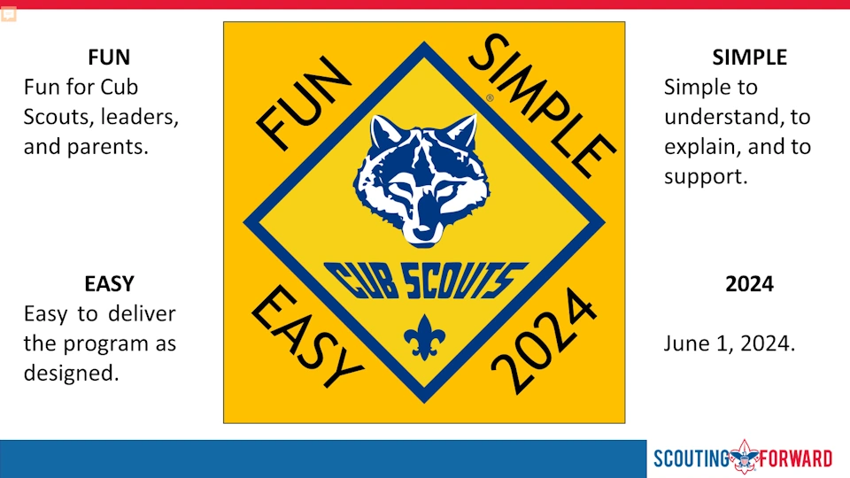 Cub Scout program update - Fun, Simple, Easy!