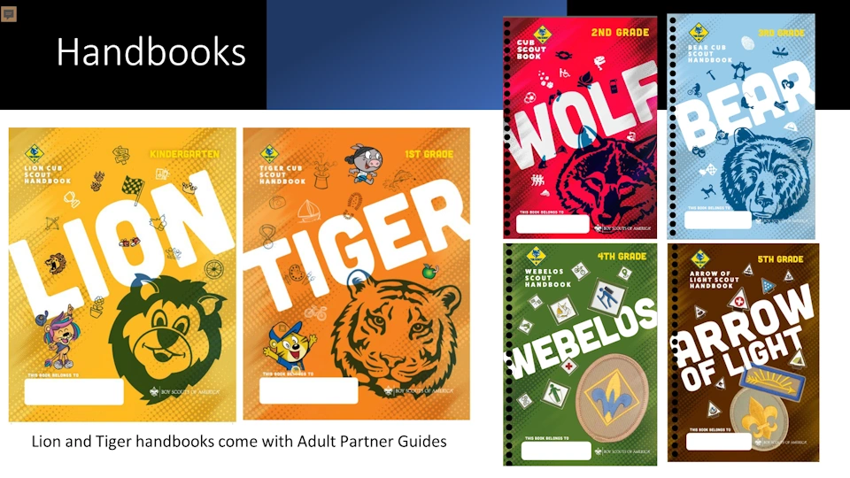 Cub Scout program update - Handbook covers for each rank