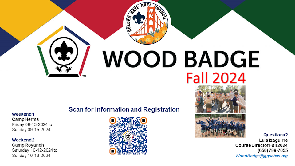 Fall 2024 Wood Badge promotional poster