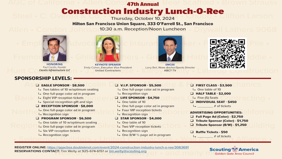 Flyer for Construction Industry Lunch-o-Ree 2024